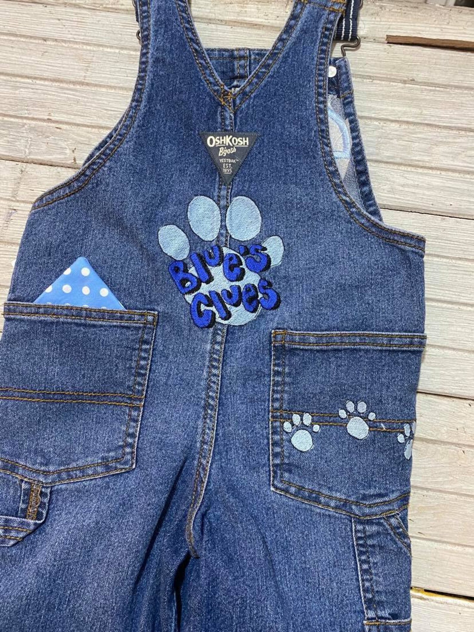 1st Birthday Personalized Blues Clues Overalls/baby's Etsy
