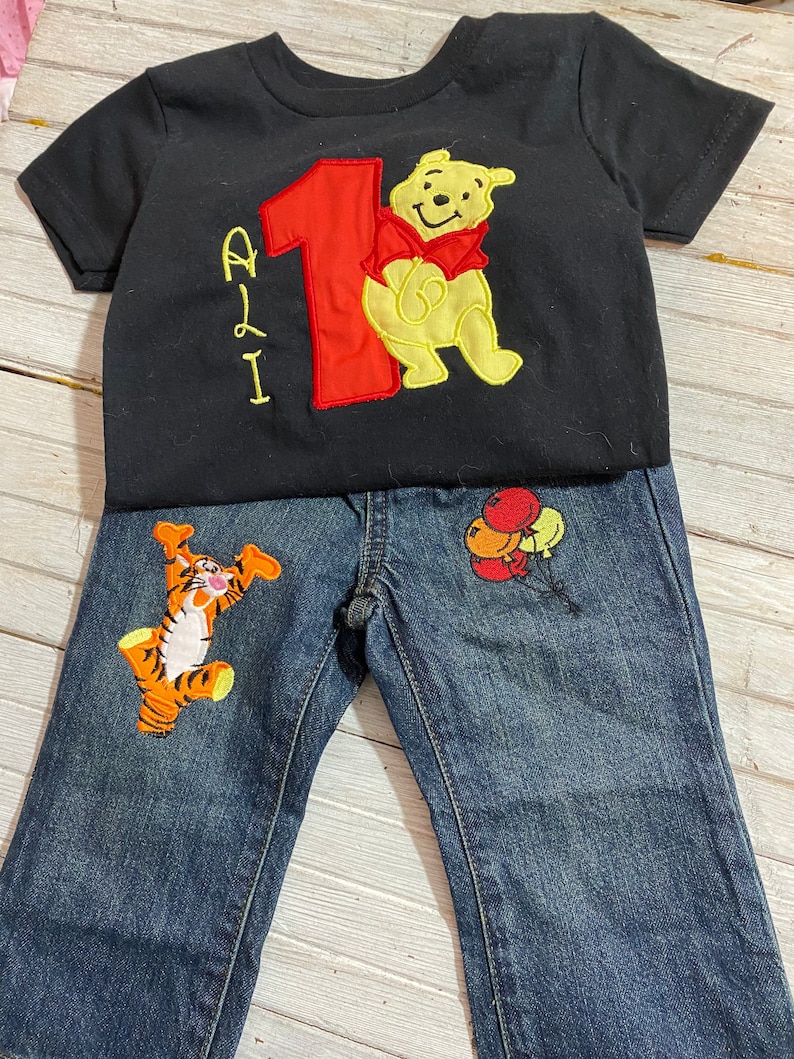 Winnie the Pooh Birthday Outfitbaby Boys First Birthday Etsy