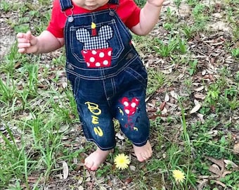 Mickey Mouse 1st Birthday Overalls Outfit