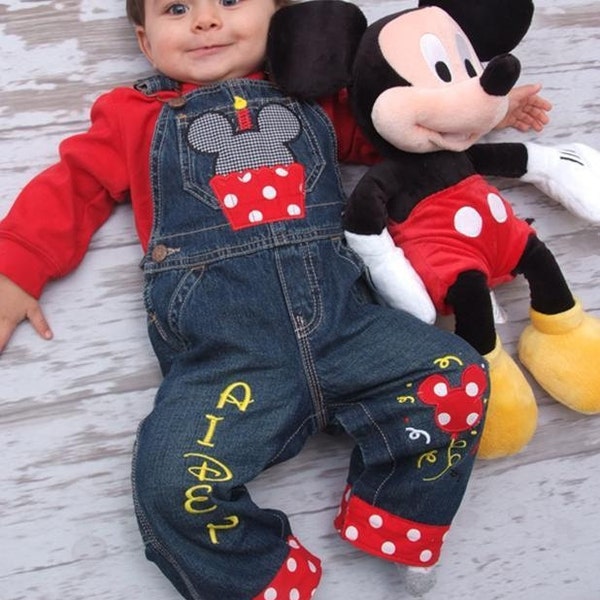 Personalized Boys Disney Birthday Overalls  6 months to 5T