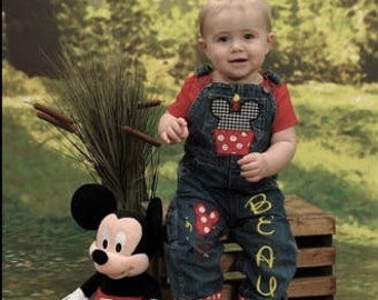 Mickey Mouse Birthday Overalls, Baby Boy 1st Birthday Outfit