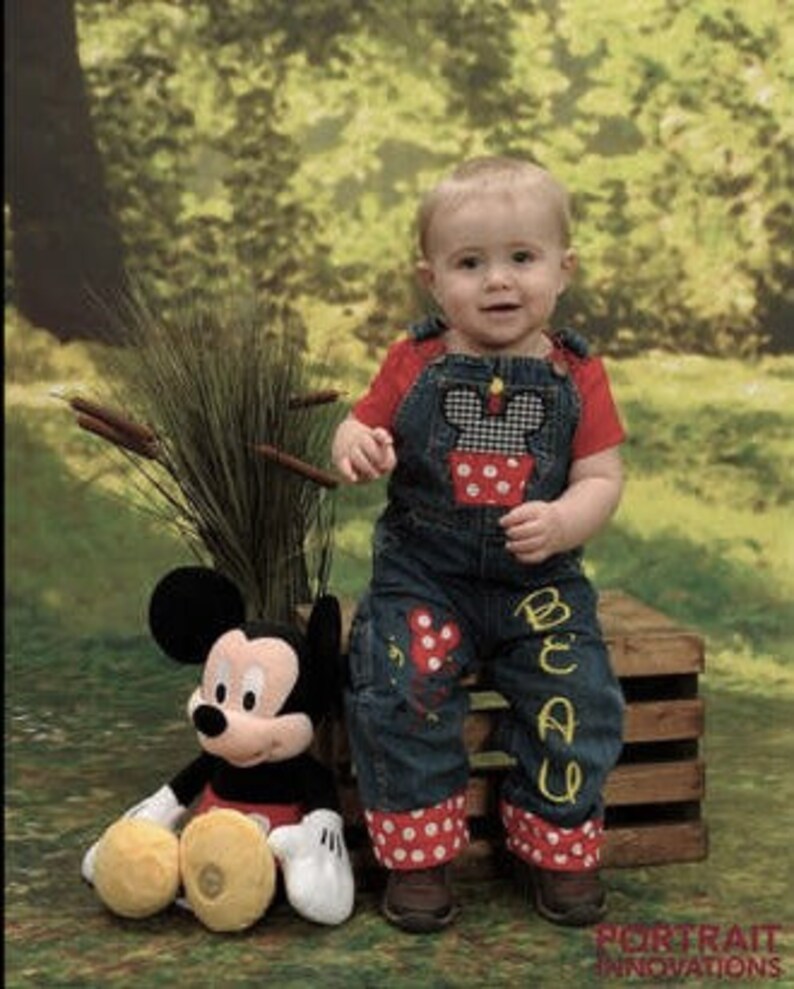 Mickey Mouse Birthday Outfit, Mickey Birthday Overalls, Baby Boy Mickey Mouse 1st Birthday image 1