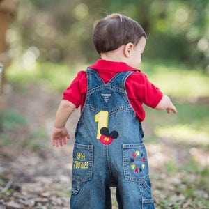 Mickey Mouse Birthday Outfit, Mickey Birthday Overalls, Baby Boy Mickey Mouse 1st Birthday image 2