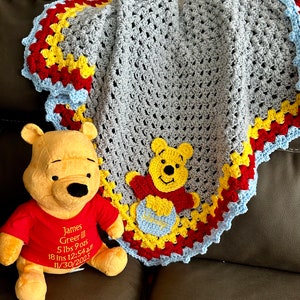Winnie the Pooh Shower Bundle/Winnie the Pooh Crochet Blanket/Adorable Winnie the Pooh