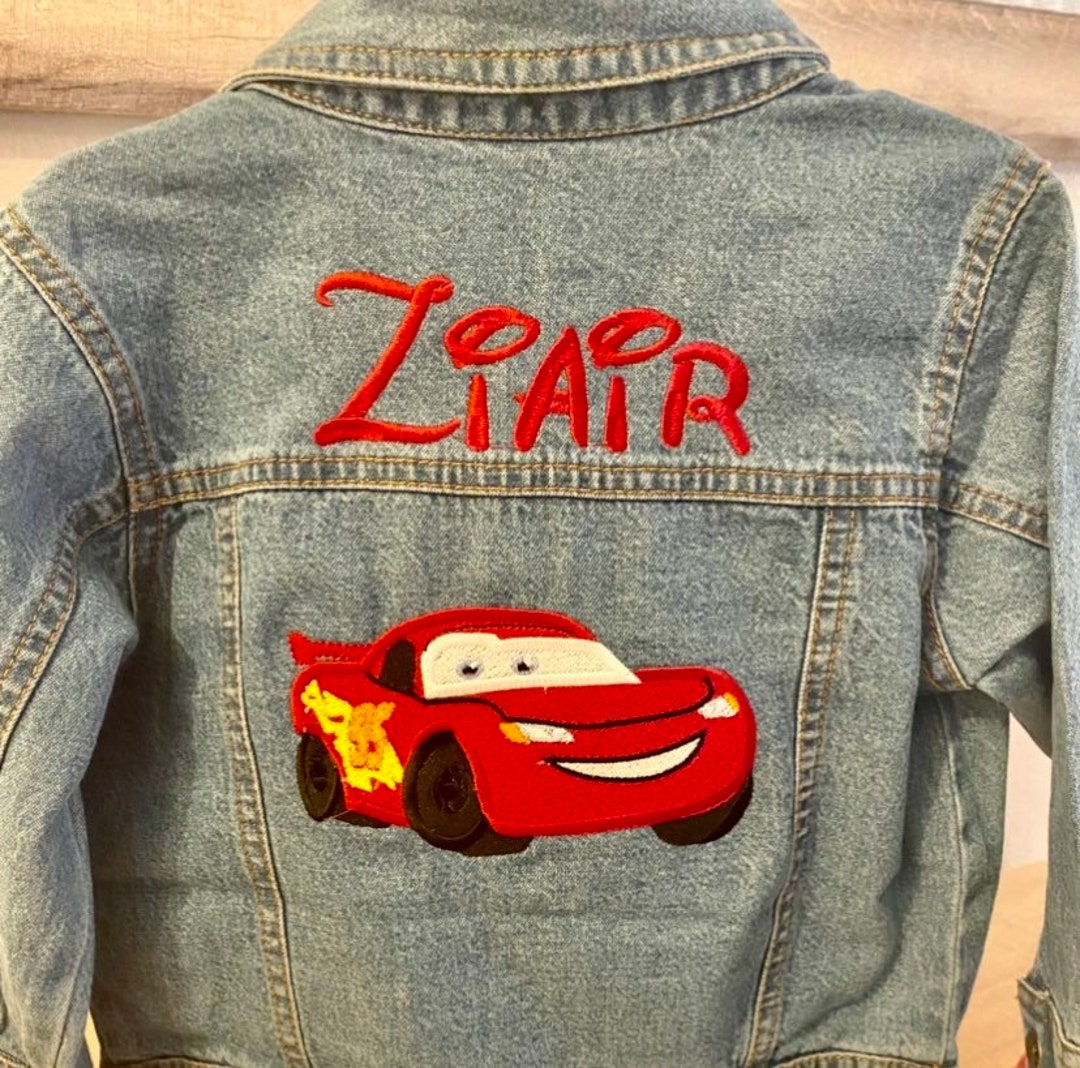 Lightning Mcqueen Denim Jacket embroidered Cars Jacket personalized Denim Jacket Etsy Canada