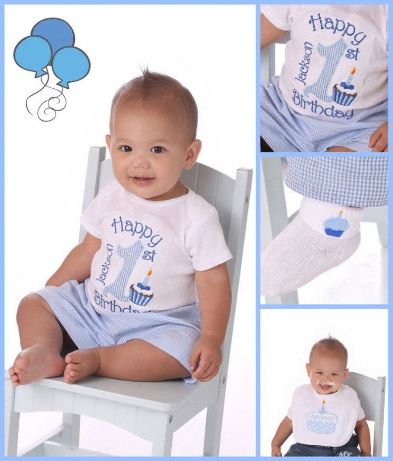 Baby Boy Clothes Birthday Baby Boys Cupcake Birthday Outfit Etsy