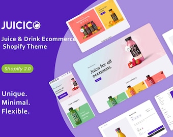 Tema Juicico de Shopify 2.0 para tiendas de jugos y bebidas / Plantilla de comercio electrónico para alimentos orgánicos y bebidas saludables
