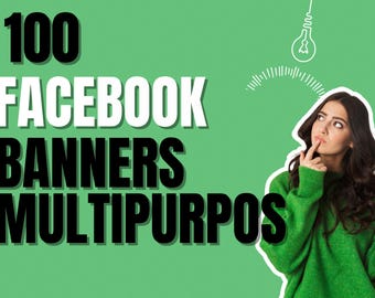 100 plantillas PSD de banners publicitarios de Facebook / Diseños publicitarios editables para redes sociales / Paquete de marketing profesional