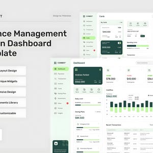 Financial Dashboard Figma Template | Finance Management UI Kit | Budget Tracker App Design | Admin Panel UI UX