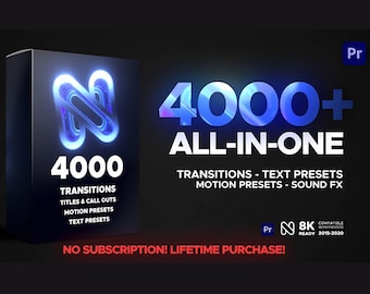 4000+ Premiere Pro Presets Bundle | Transitions, Titles, Text & Motion Presets | Lifetime Access