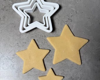 3D Star Shaped Cookie Cutter - Set of 3 cutters.
