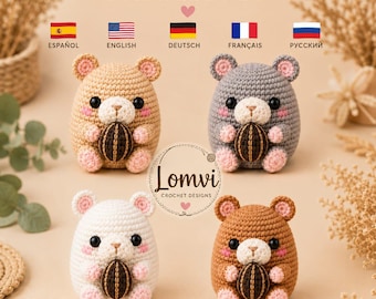 Kawaii Hamster Crochet Pattern PDF, Amigurumi Hamster, Easy Step-by-Step Tutorial, Cute Animal Crochet, Digital Download