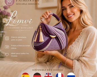 PDF-Häkelanleitung Spiralfalten-Tasche | Schritt-für-Schritt-Anleitung | Elegante strukturierte Tasche | Sofort-Download