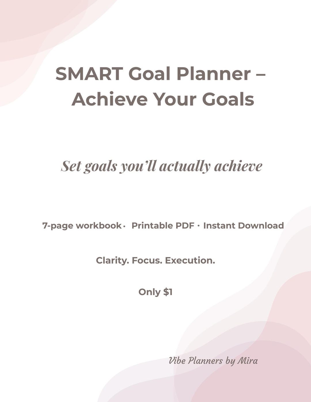 SMART Goal Planner Printable | Goal Setting Workbook PDF | Achieve Your ...