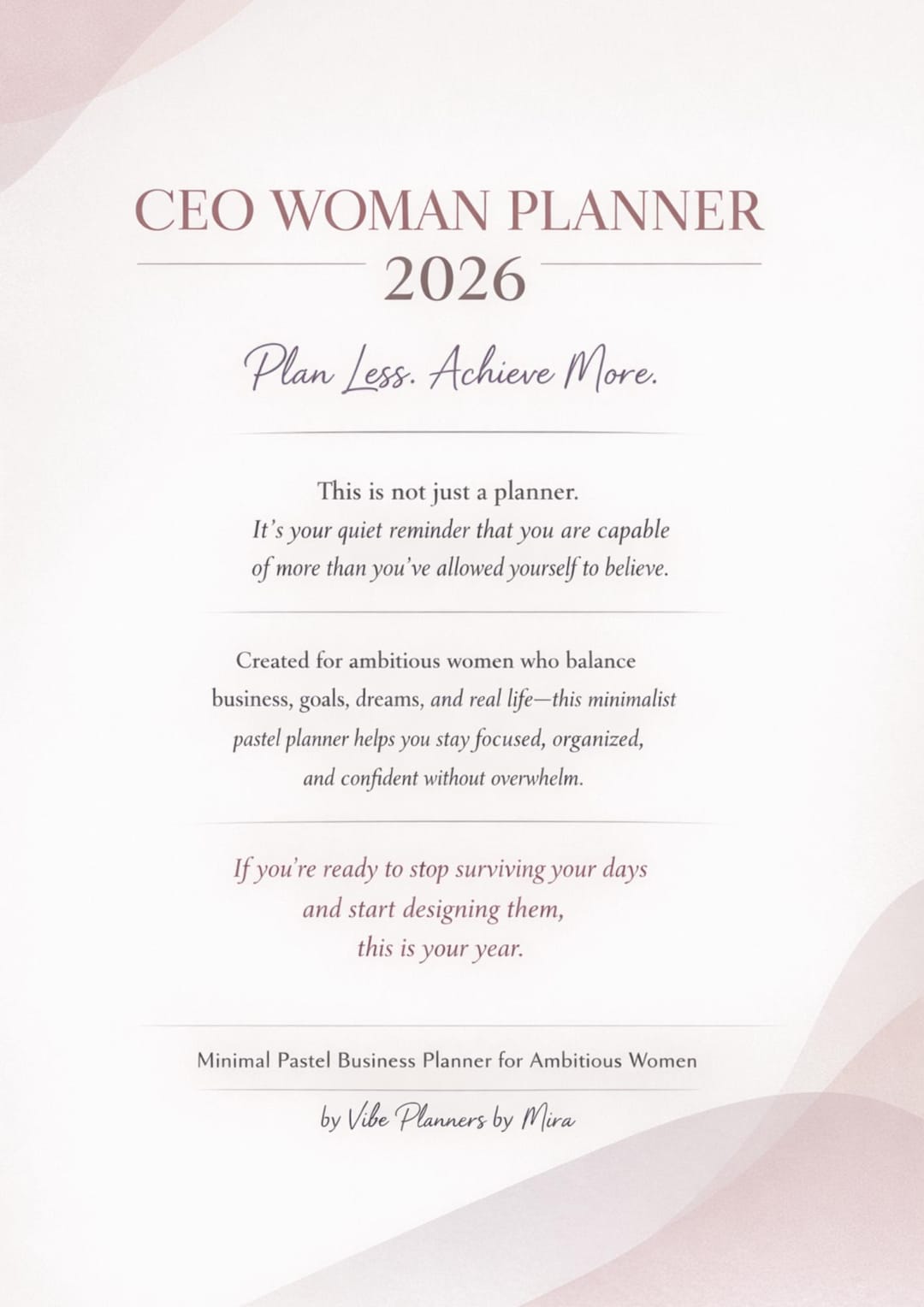 Women CEO Planner | 28-page Printable & Digital Planner | Goal Setting ...