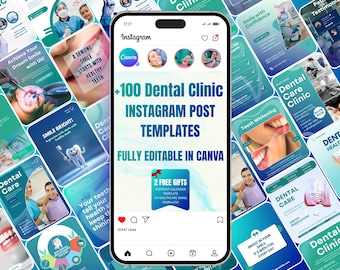 100種類以上の歯科医院向けInstagramおよびFacebook用Canvaテンプレート｜歯科医のソーシャルメディア投稿