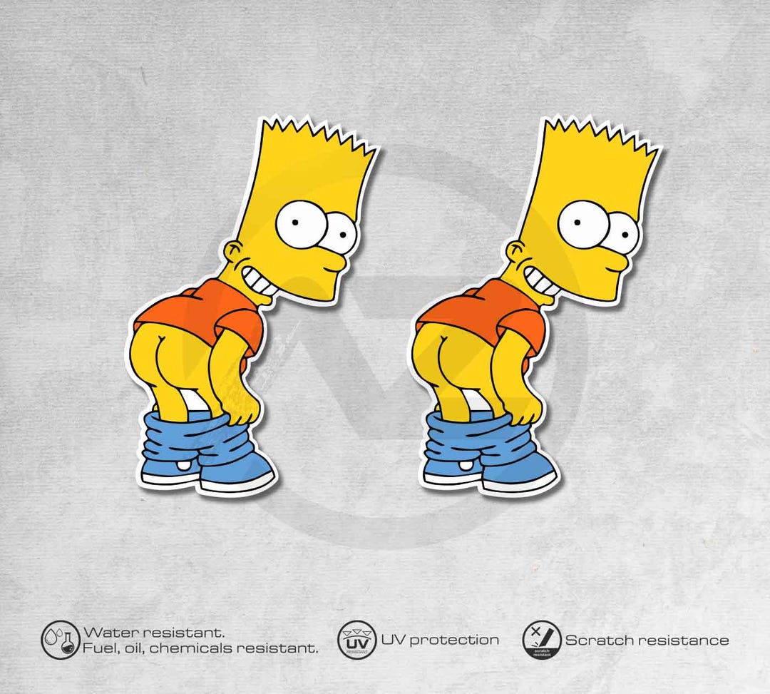 Bart Simpson Vinyl Stickers: Set of 2, Car, Bike, Laptop - Etsy