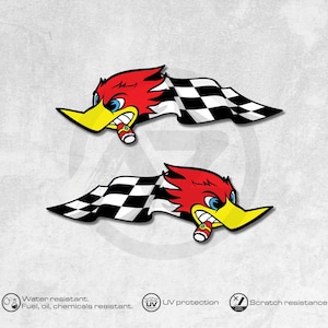 Woody Woodpecker Racing Motorcycle Decals Helmet Stikers Set Laminated For Honda - Foto 6