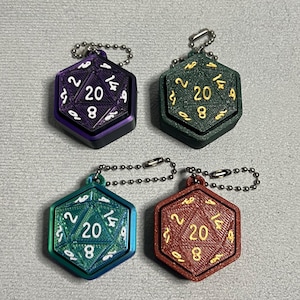 Llavero 3D Clicker - Juego de rol con dados de 20 caras