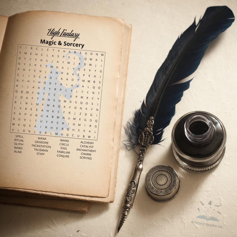 High Fantasy Word Search | Magic and Sorcery | Dragon, Wizard, Medieval ...