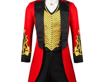 Chaqueta de frac rojo de maestro de ceremonias para hombre, estilo victoriano.