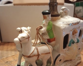 Vintage Cinderella coach and horses lamp