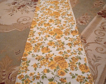 Vintage yellow flower barkcloth