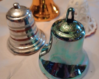 Set 4 vintage plastic Christmas bells