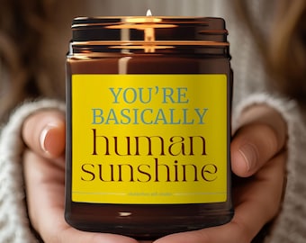 Vela de agradecimiento con mensaje positivo para tu mejor amiga. Decoración inspiradora y motivadora. Colores alegres y brillantes. Accesorio para el hogar. Frasco de apoyo.