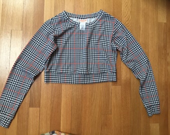 Vintage long sleeve belly shirt blue and orange CRUSH ABC family