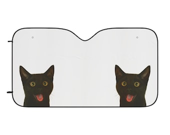 Black Cat Car Sun Shade: Fun Pet Lover Vehicle Accessory