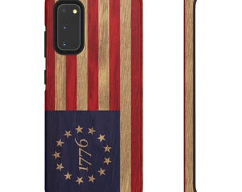 Etui na telefon Betsy Ross 1776 z flagą amerykańską na Samsunga | Wytrzymałe etui Galaxy, patriotyczne etui na telefon, 250. rocznica, etui na telefony Samsung Galaxy