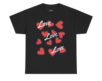 Love Hearts Pattern T-Shirt | Valentine's Day Tee