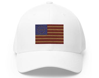 Betsy Ross Flag Embroidered Cap | Structured Closed-Back Hat
