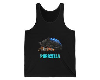 Czołg Purrzilla śpiący kot | Uroczy graficzny czołg Godzilla z kotem