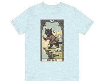Camiseta de la Carta del Tarot del Gato Negro – The Fool Design