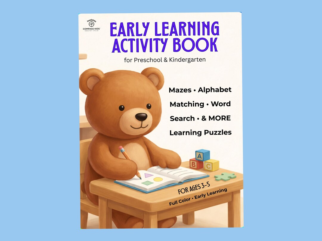 Preschool Activity Book Ages 3–5 Printable Early Learning Workbook - Etsy