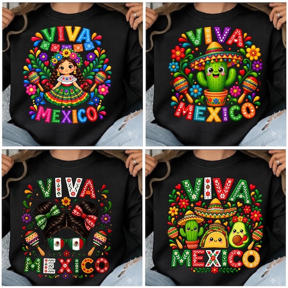Mexican Folk Art Spanish Quotes Floral Viva Mexico Gift Independence PNG SVG