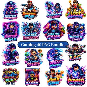 Pacote de imagens PNG para jogos – 40 imagens clipart de alta resolução (download digital)