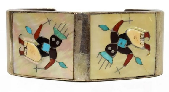 ZUNI Inlay Cuff Apache Crown Dancer By TONY OHMSA… - image 1