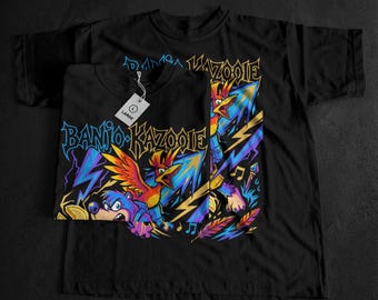 N64 Gaming T-Shirt, Bear Bird Duo, Banjo Kazooie, Retro Arcade, 90s Present for Him