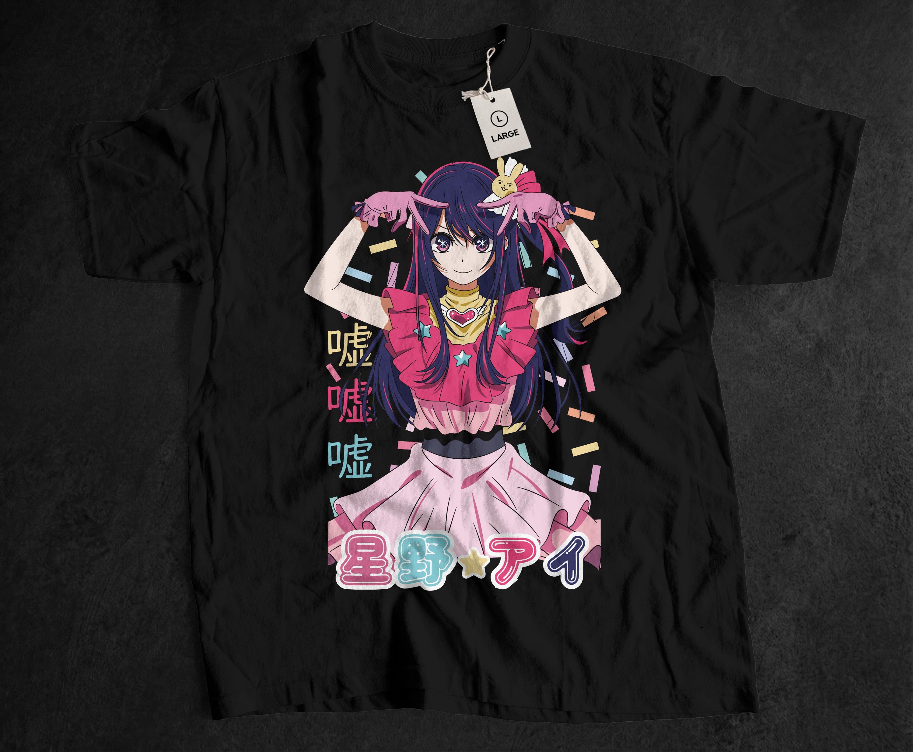T-shirt anime-idool uniseks, shirt Japanse popster, grafische mangamuziek, top Otaku-cultuur, Japanse showbizzkleding, Waifu-stijl, cadeau voor zus