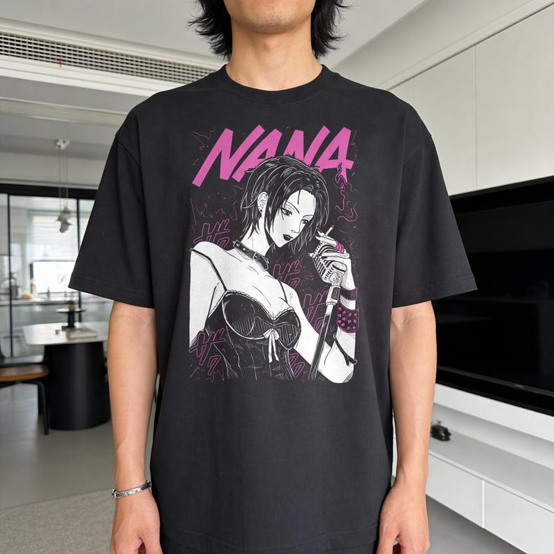 Japanese Rock Tee Unisex, Black Stones Anime Band, Komatsu Osaki, Manga, Otaku Present image 5