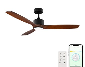 Madera 52in 3-Blade Smart Ceiling Fan with Solid Wood Blades