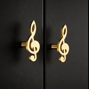 Music Note Mässingsknopp, Lekfullt Handtag För Lådbyrå Nattduksbord