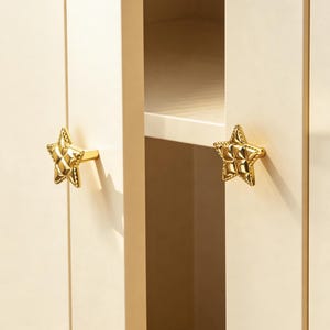 Solid Brass Star Wardrobe Knob, Kids Room Hardware For Cabinet Drawer