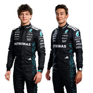 Custom Handmade Level 2 Approved Mercedes F1 Racing Suit 2025 George Russell & Kimi Antonelli Style With Free Name, Number, Flag
