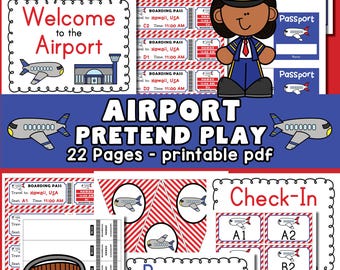 Airport Pretend Play Printable: Dramatic Play Set (PDF Download)