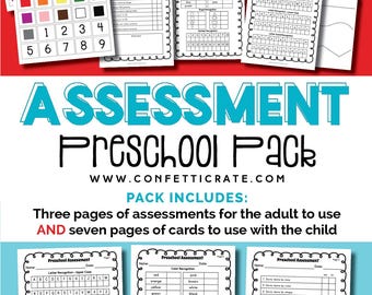 Preschool Assessment 3 page Printable PDF