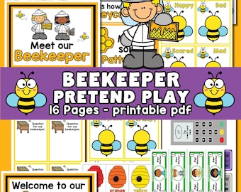 Beekeeper Pretend Play Printable: Preschool Learning Activities (PDF)